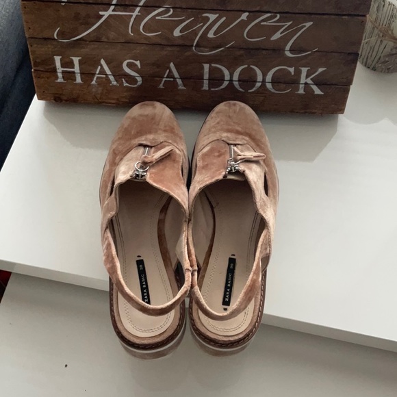 🔥$5 SALE!.Zara velvet sling backs EUC sz 39 - Picture 4 of 6